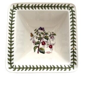 Fuchsia Botanic Garden By Portmeirion Square Salad Serving Bowl 8 1/2"